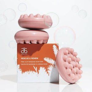ARBONNE Rescue and Renew pink clay massage soap bar 5.5 oz NEW
